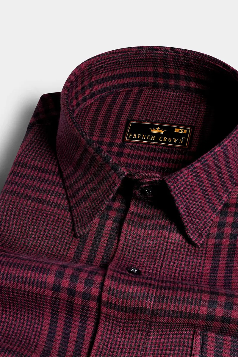 Camelot Pink And Onyx Black Checkered Houndstooth Shirt 1