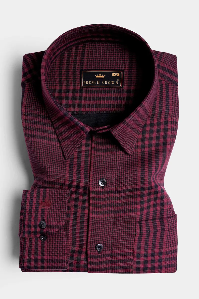 Camelot Pink And Onyx Black Checkered Houndstooth Shirt 3