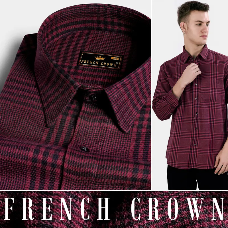 Camelot Pink And Onyx Black Checkered Houndstooth Shirt 4
