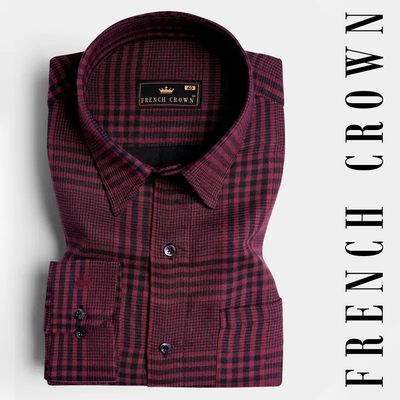 Camelot Pink And Onyx Black Checkered Houndstooth Shirt 7