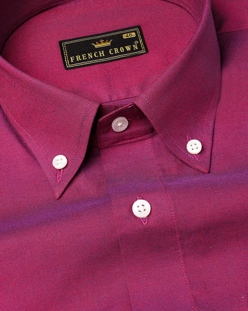 Camelot Pink Chambray Dobby Textured Premium Giza Cotton Shirt 1