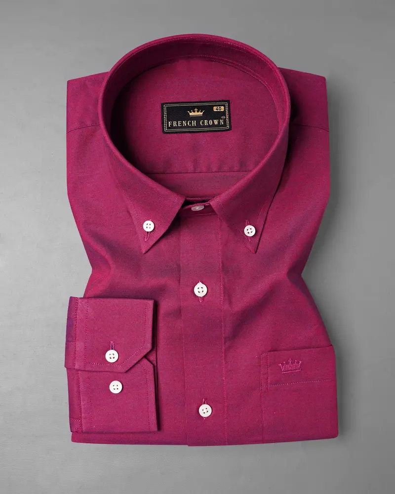 Camelot Pink Chambray Dobby Textured Premium Giza Cotton Shirt 3