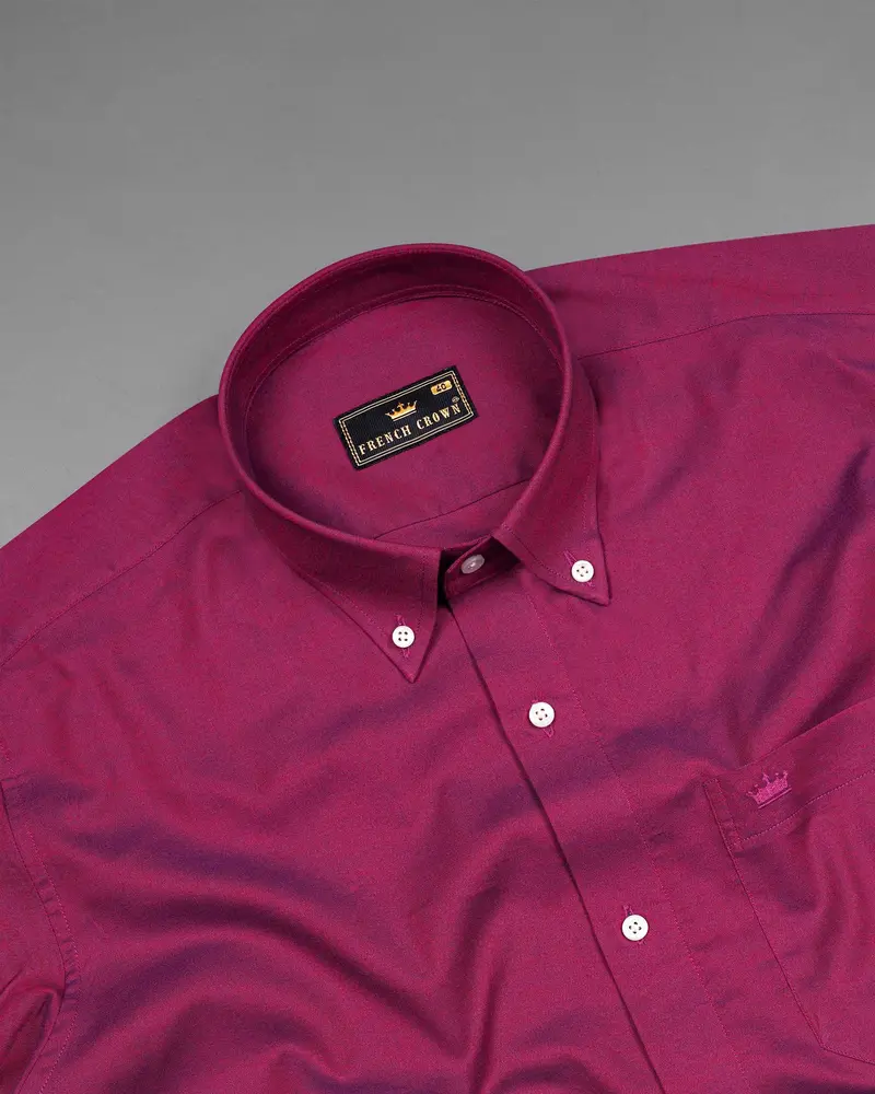 Camelot Pink Chambray Dobby Textured Premium Giza Cotton Shirt 4