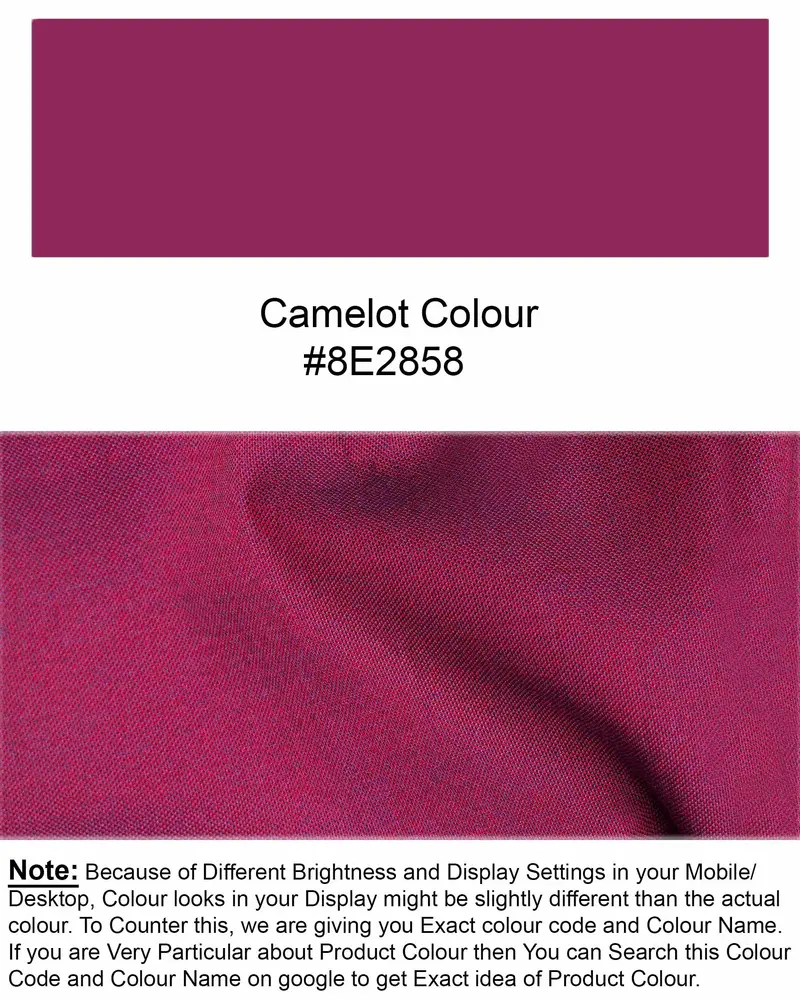 Camelot Pink Chambray Dobby Textured Premium Giza Cotton Shirt 8