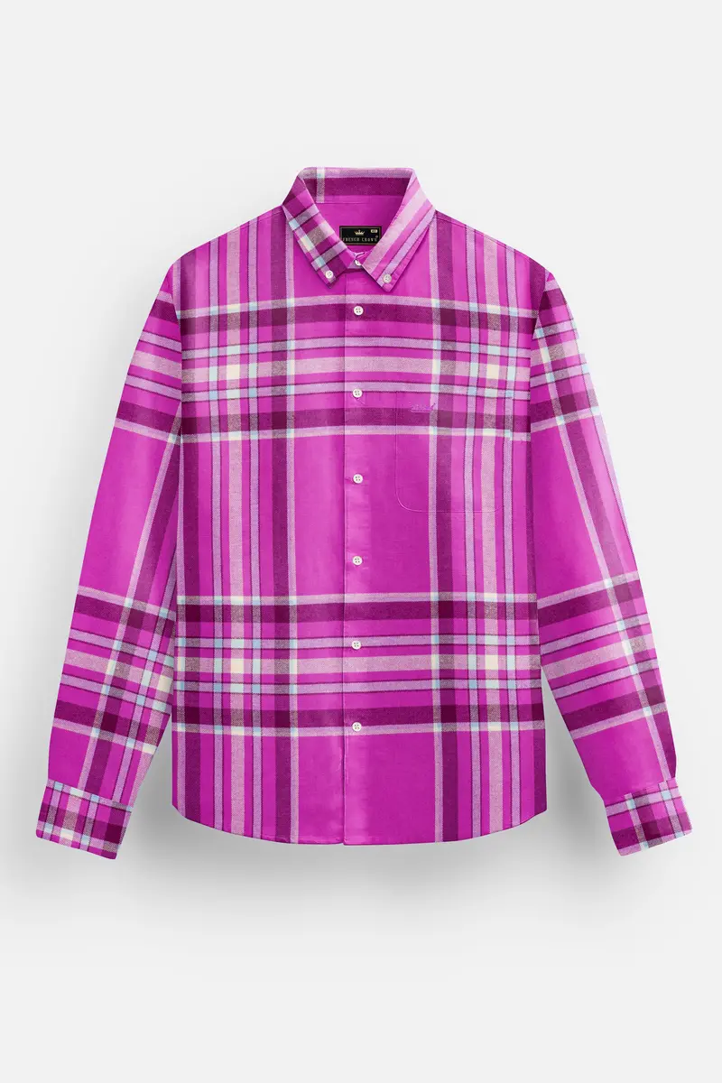 Camelot Pink Plaid Flannel Cotton Shirt 4