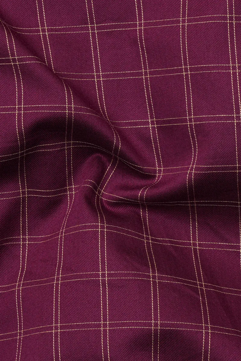 Camelot Wine Checkered Twill Premium Cotton Shirt 3