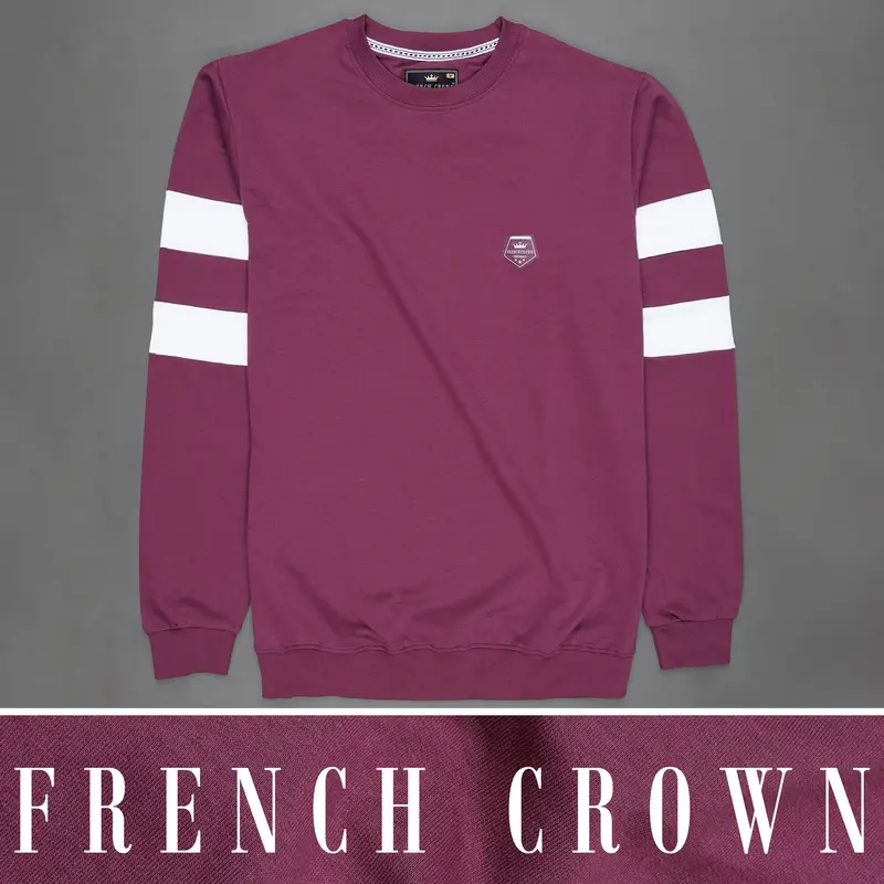 Camelot Wine With Bright White Patch Worked Sweatshirt 1