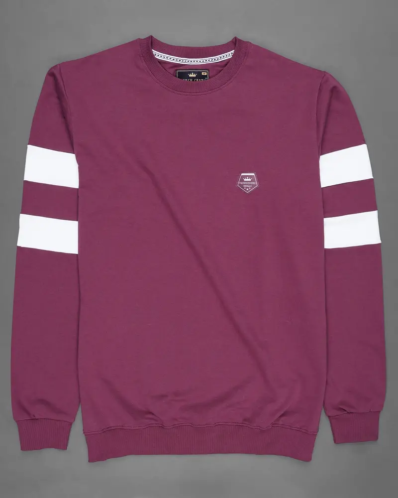 Camelot Wine With Bright White Patch Worked Sweatshirt 2
