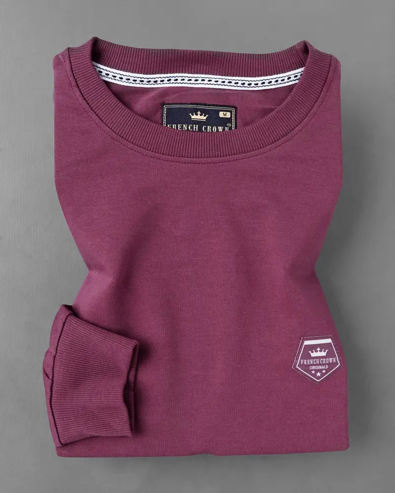 Camelot Wine With Bright White Patch Worked Sweatshirt 4
