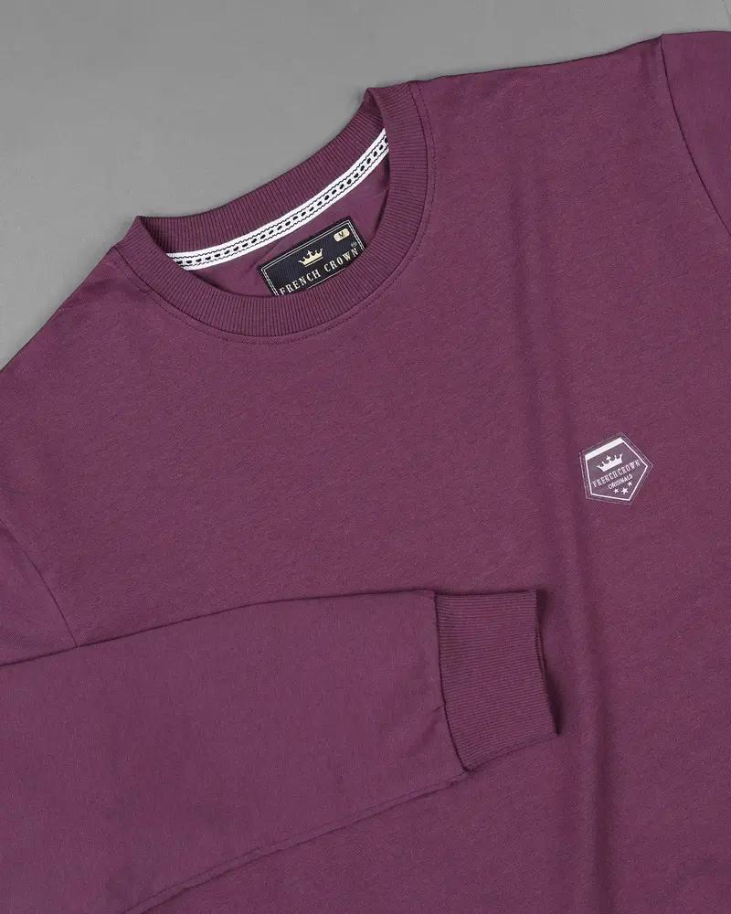Camelot Wine With Bright White Patch Worked Sweatshirt 5