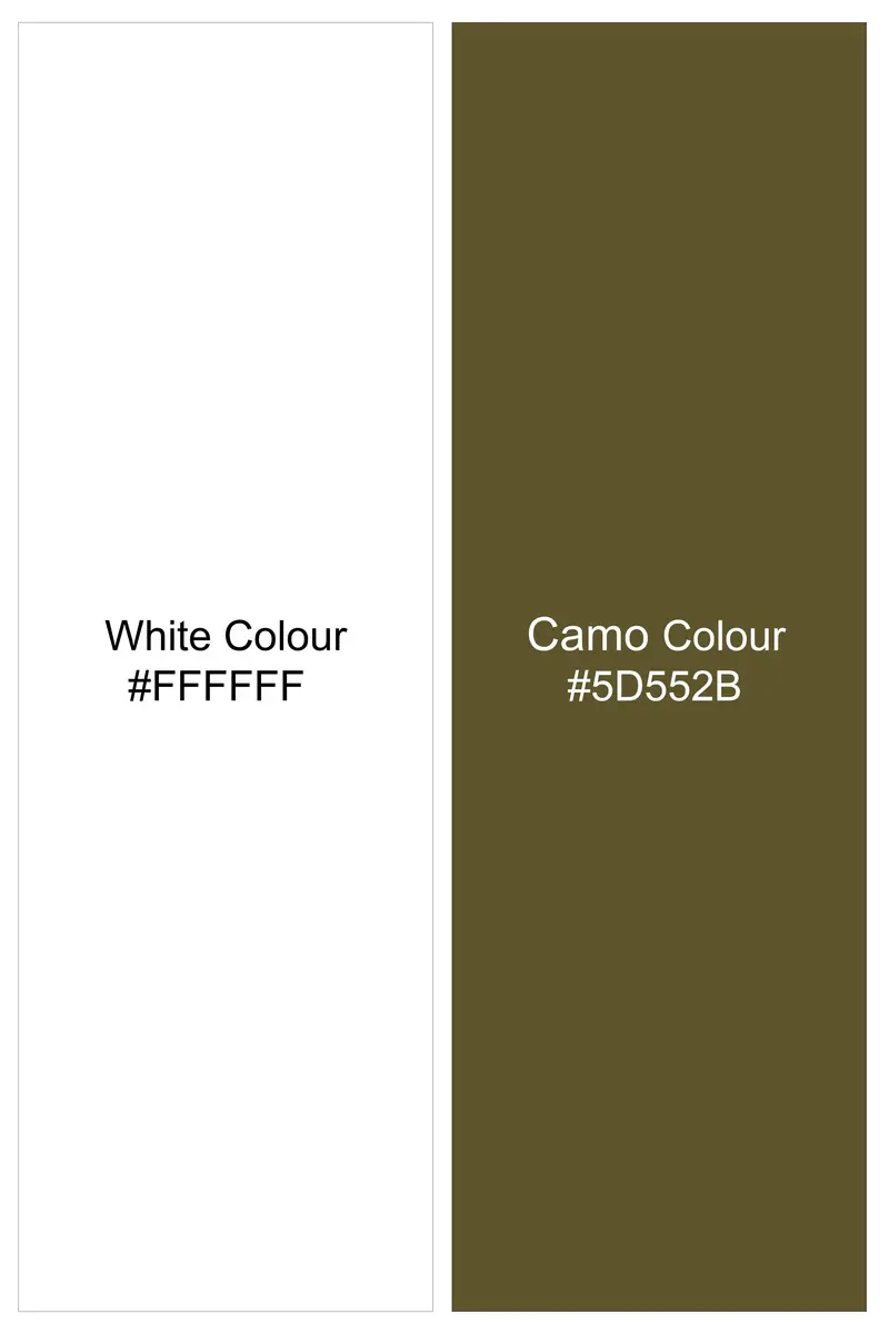 Camivor-Bright White With Camo Green Moss Marble Printed Subtle Sheen Super Soft Premium Cotton Casual Shirt 7