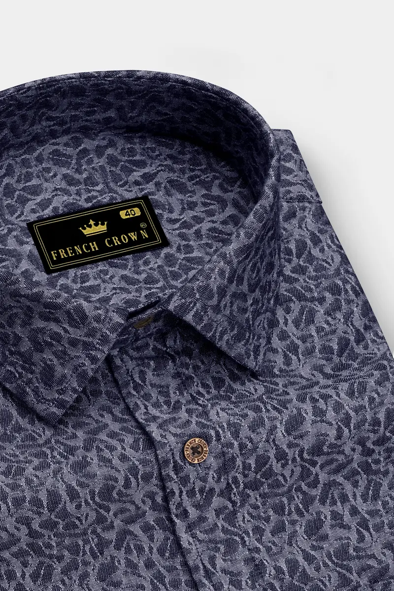 Camosyne-Phantom Denim Blue Abstract Camouflage Printed Super Soft Premium Cotton Casual Shirt 2