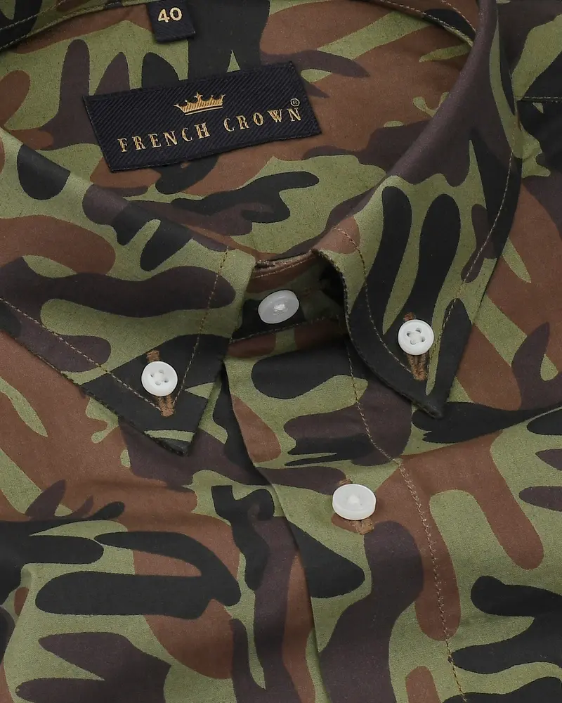 Camouflage Button-Down Premium Cotton Shirt 1