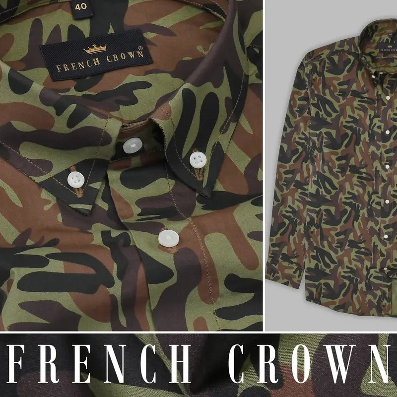 Camouflage Button-Down Premium Cotton Shirt 10