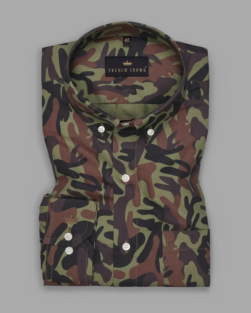 Camouflage Button-Down Premium Cotton Shirt 3
