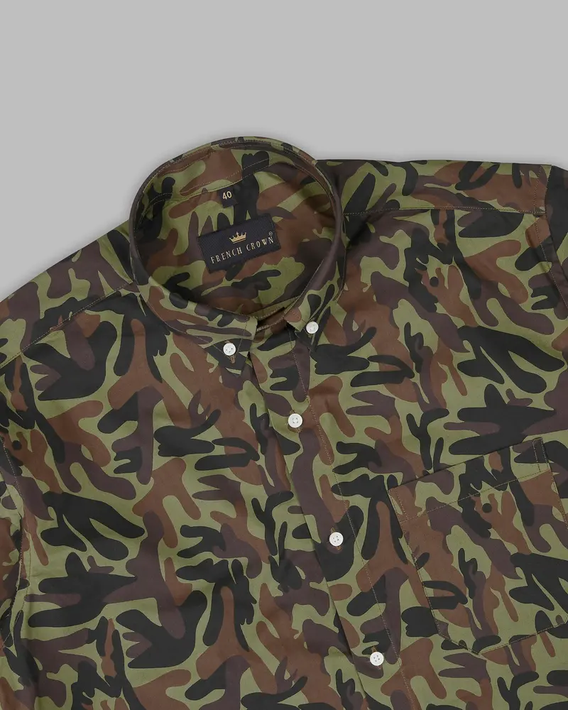 Camouflage Button-Down Premium Cotton Shirt 4