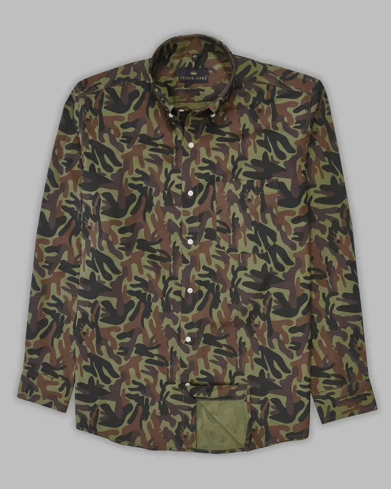 Camouflage Button-Down Premium Cotton Shirt 5