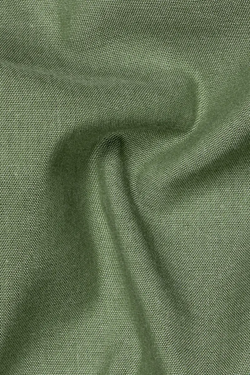 Camouflage Green Luxurious Linen Designer Shirt 3