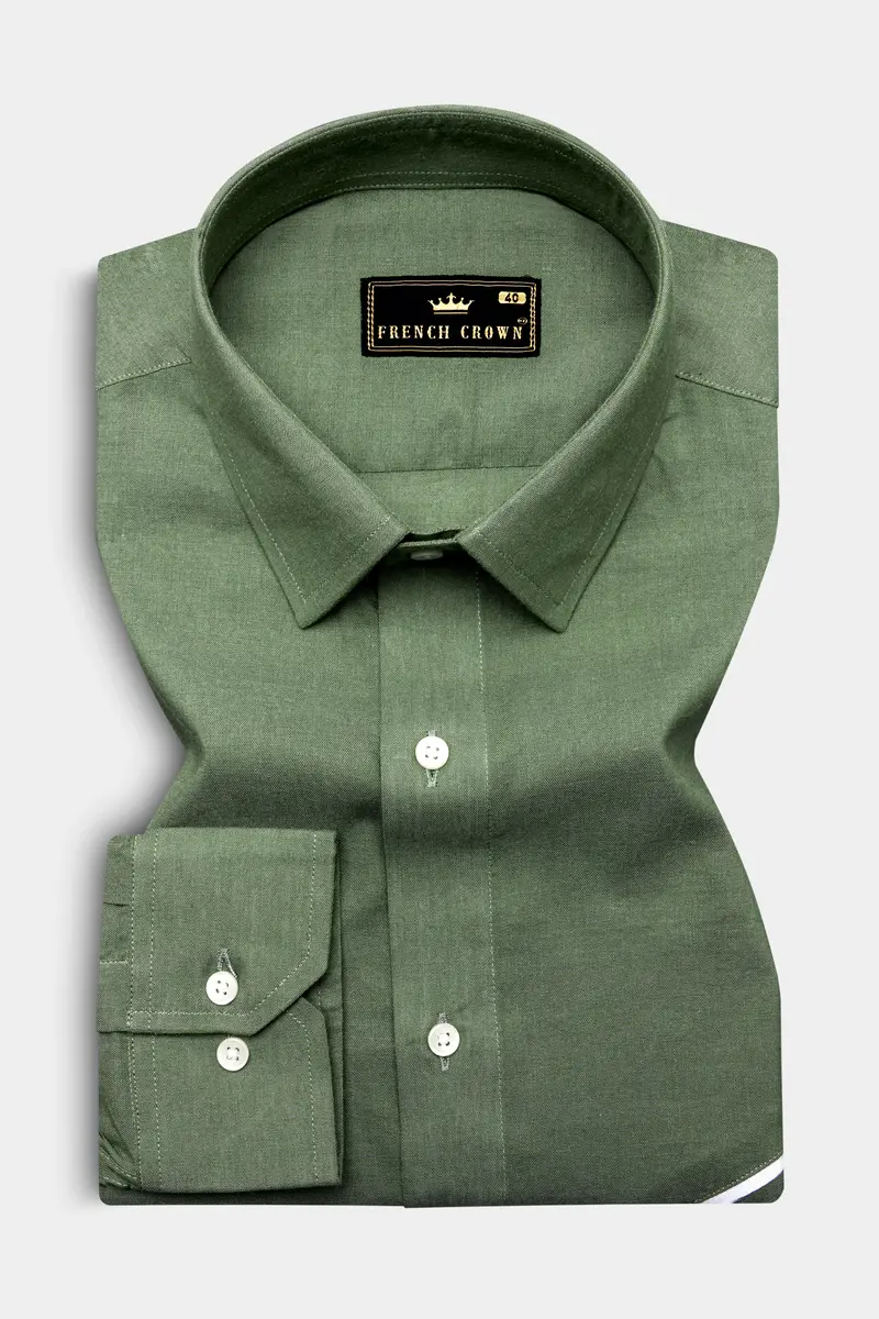 Camouflage Green Luxurious Linen Designer Shirt 5