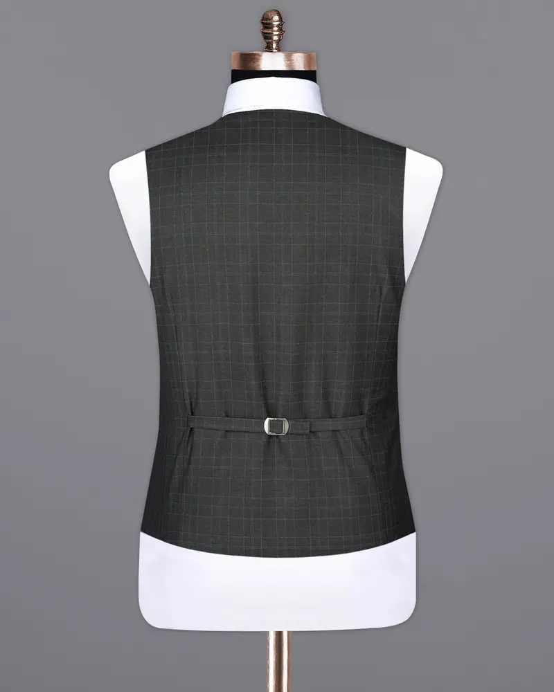 Cape Cod Gray Super Fine Checkered Wool Rich Waistcoat 6