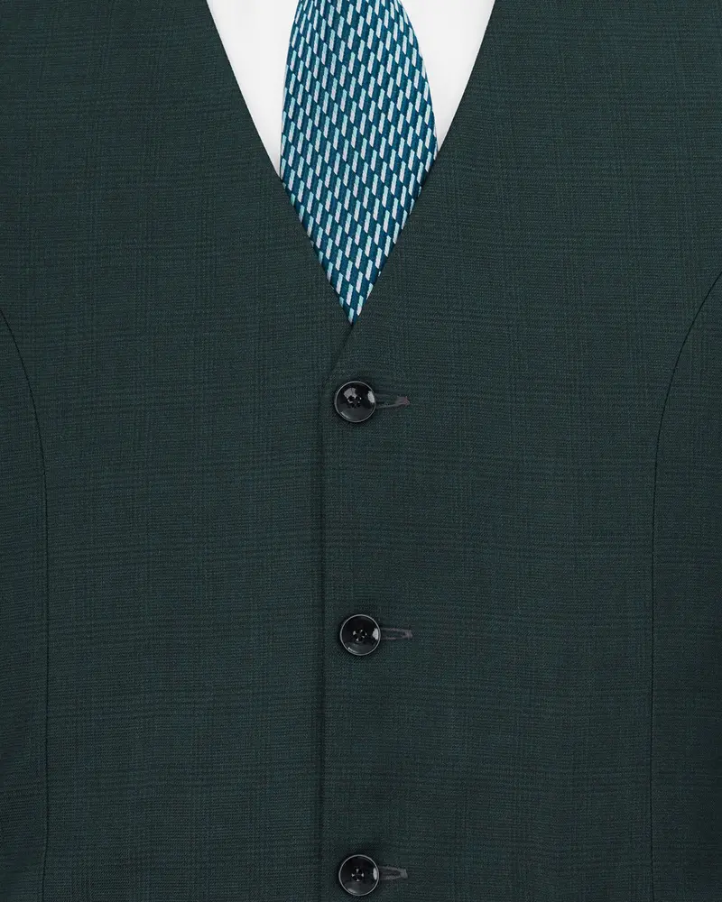 Cape Cod Green Subtle Plaid Waistcoat 5