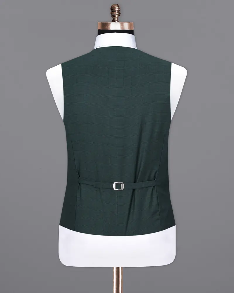 Cape Cod Green Subtle Plaid Waistcoat 6