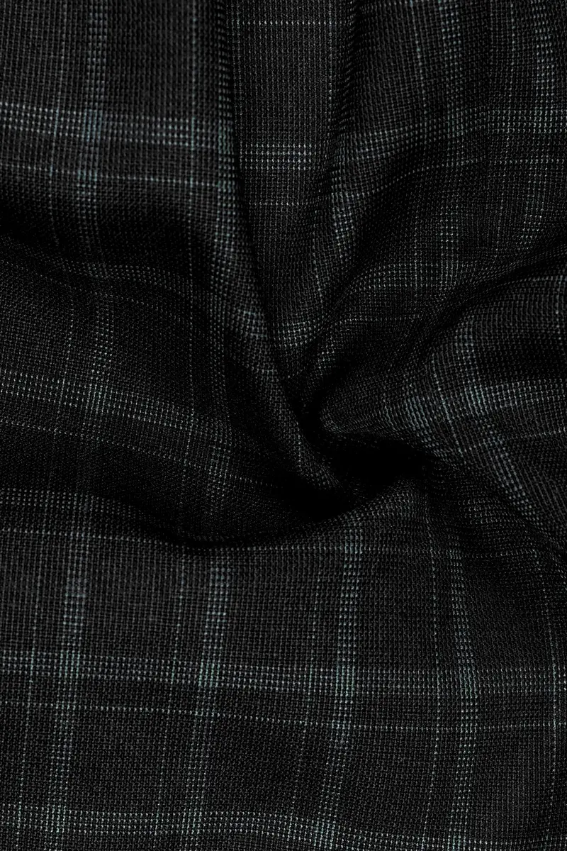 Cape God Gray Windowpane Cross Bandhgala Blazer 3