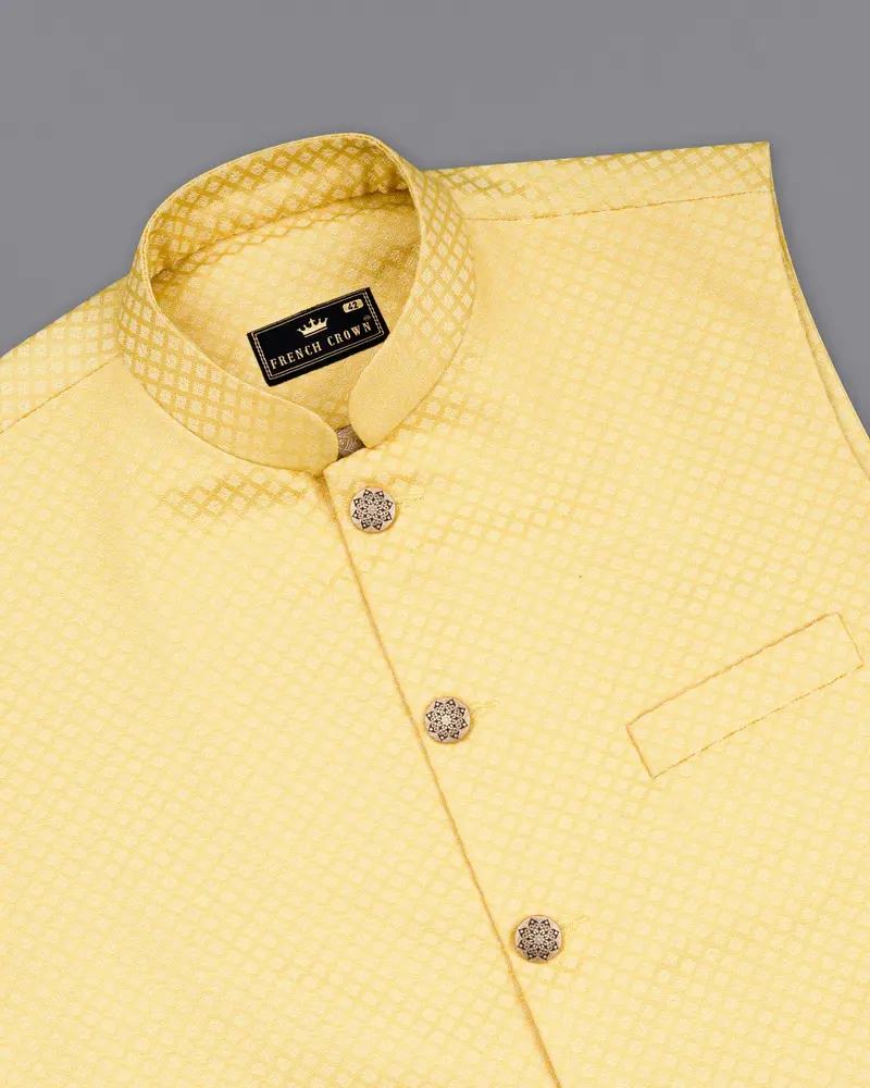 Cape Honey Textured Nehru Jacket 4