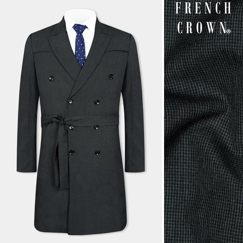 Capecod Gray Wool Rich Double Breasted Designer Overcoat 1