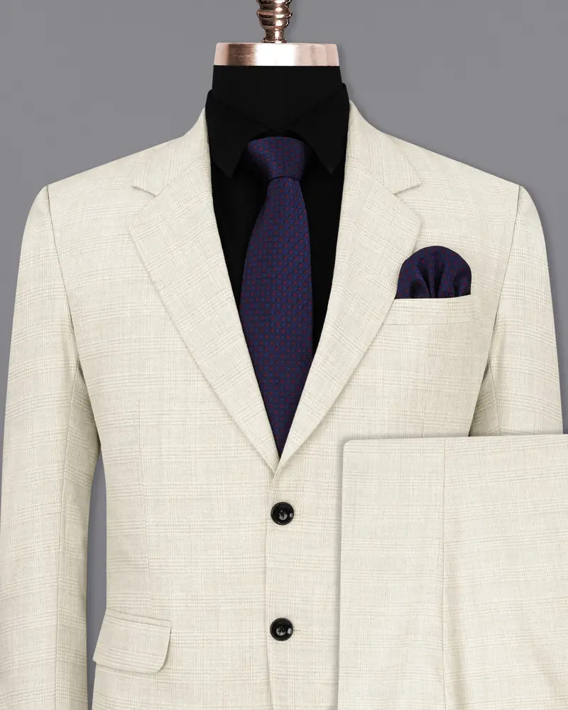 Cararra Brown Plaid Single Breasted Suit 2