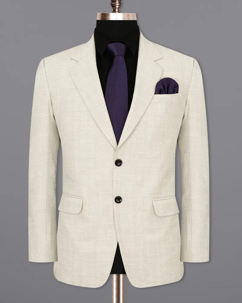 Cararra Brown Plaid Single Breasted Suit 9