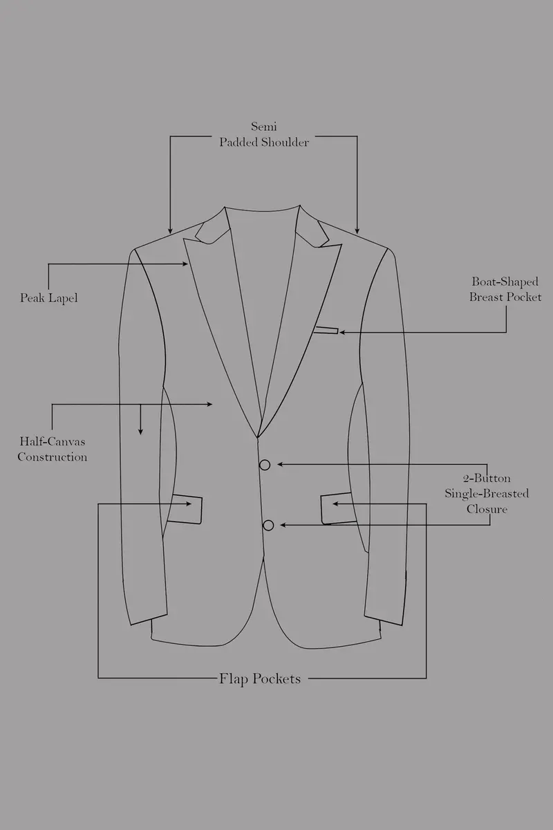 Carbon Gray And Cinder Black Camouflage Printed Cotton Single Breasted Suit 18