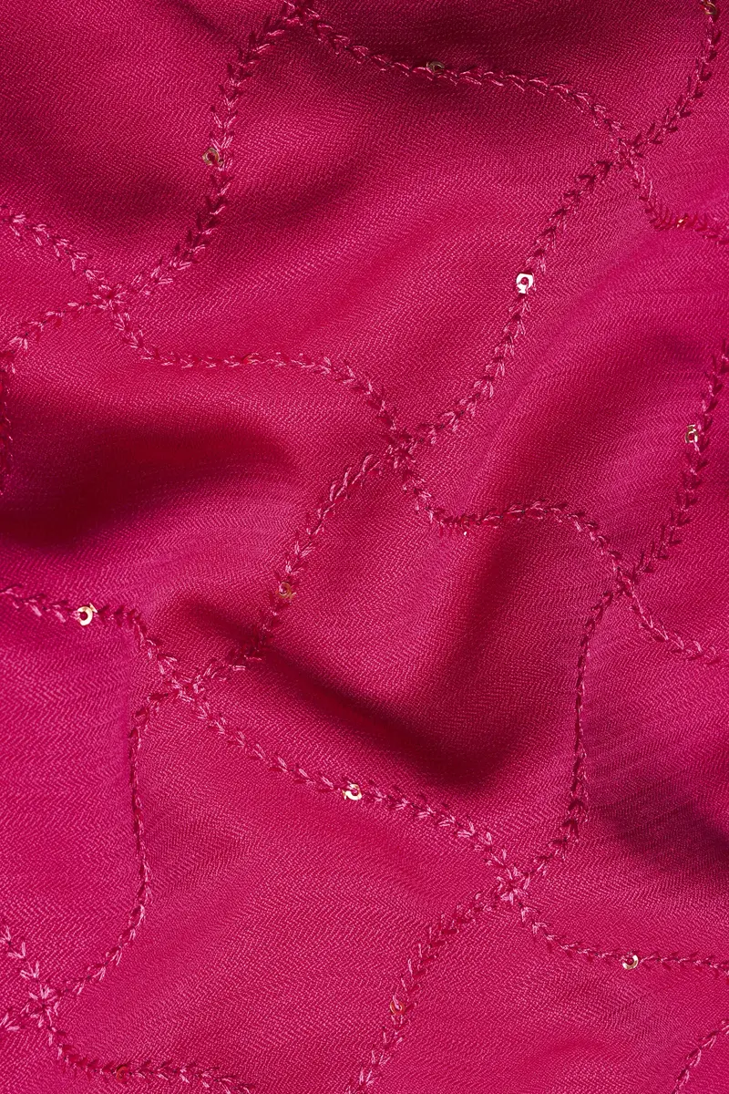 Cardinal Pink Viscose Embroidered With Tikki Work Designer Nehru Jacket 3