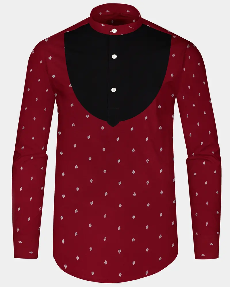 Cardinal Red And Black Premium Tencel Designer Shirt 1