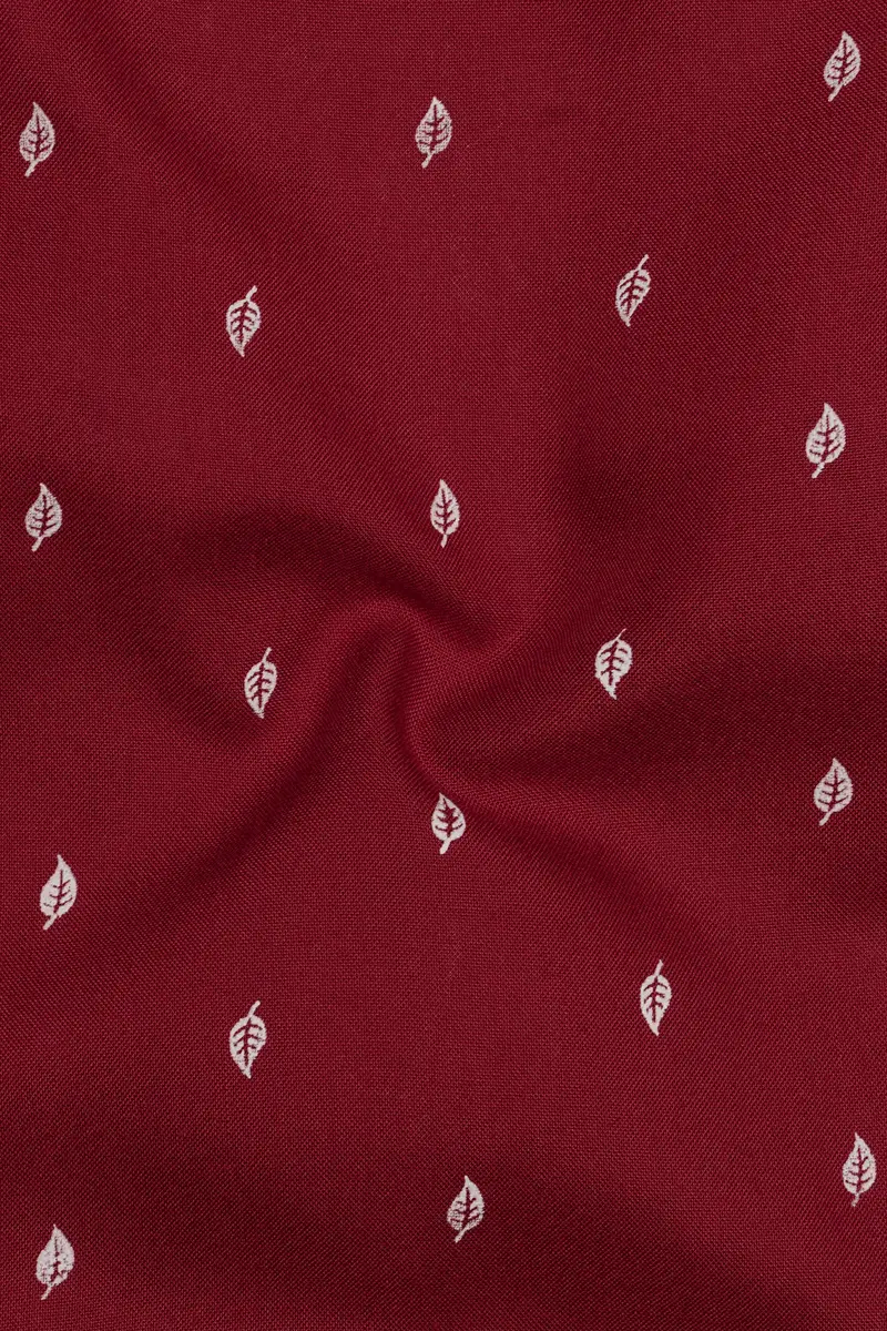 Cardinal Red And Black Premium Tencel Designer Shirt 3
