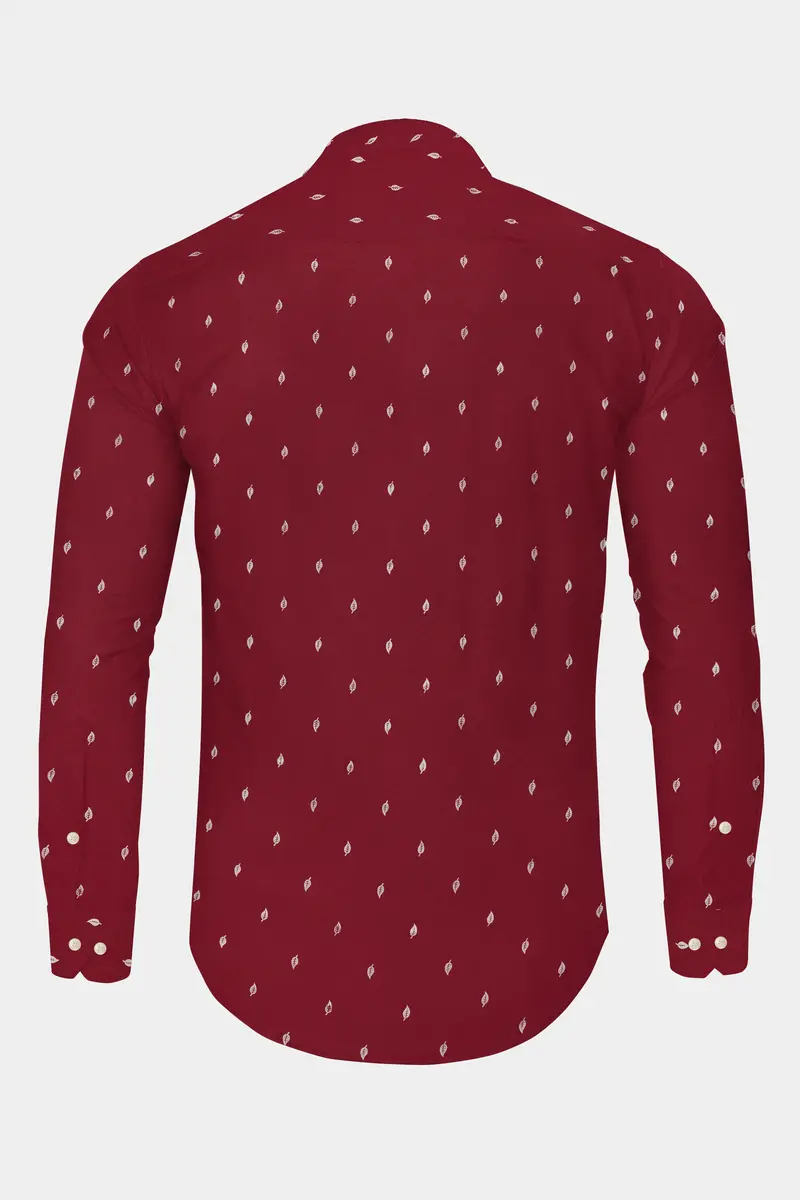 Cardinal Red And Black Premium Tencel Designer Shirt 7