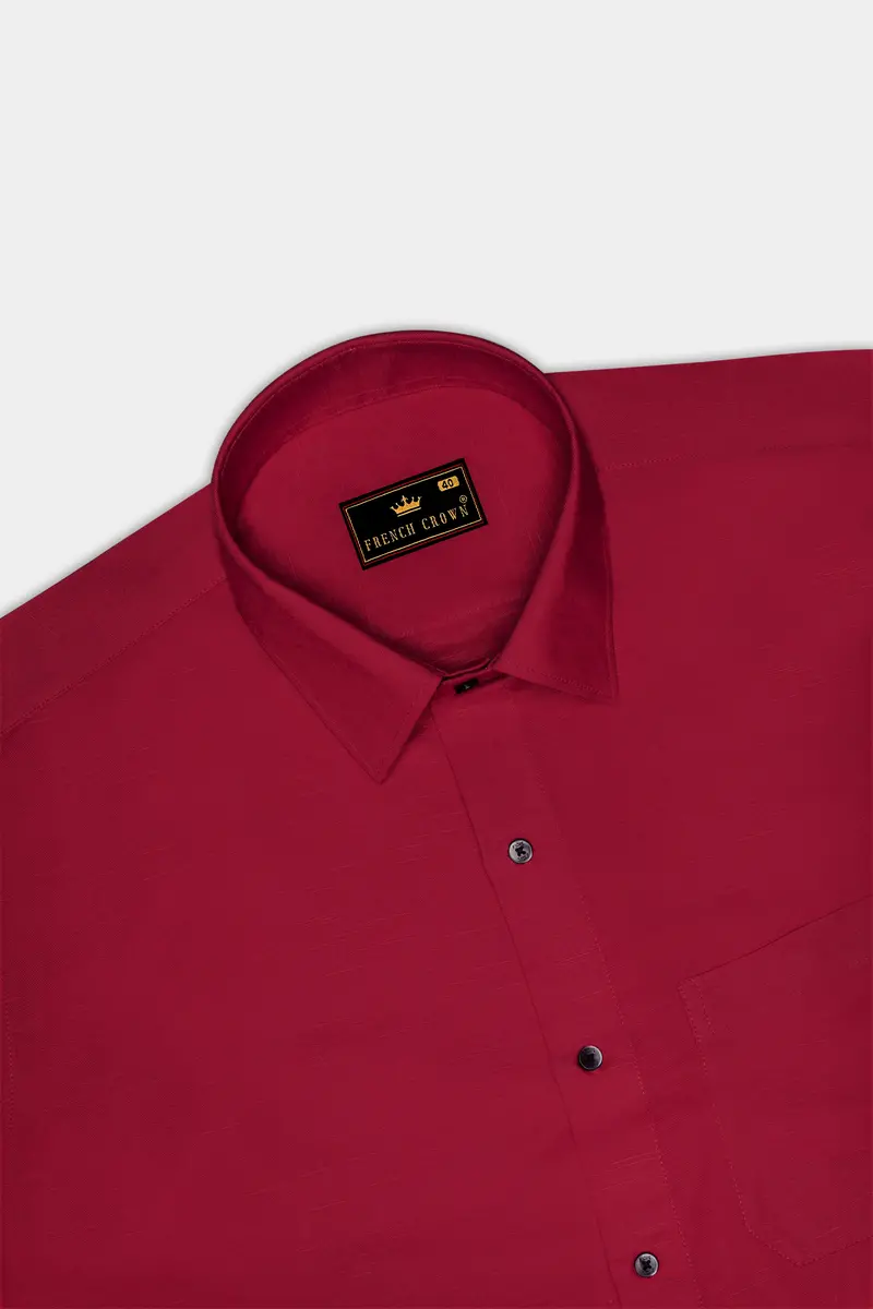 Cardinal Red Luxurious Linen Shirt 5