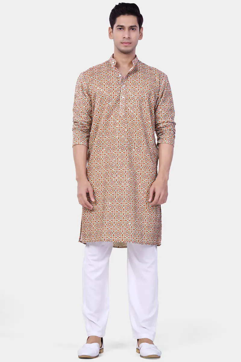 Caribbean Blue And Brilliant Rose Pink Designer Thread Embroidered Kurta Set 2