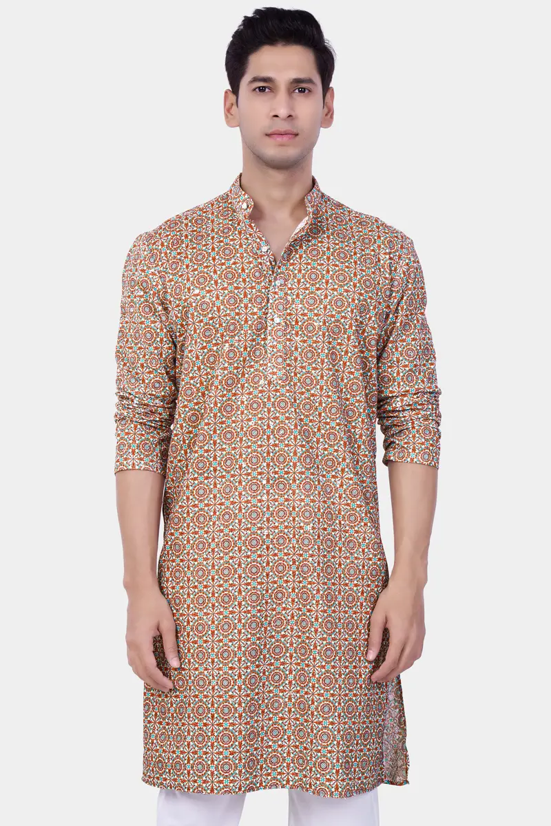 Caribbean Blue And Brilliant Rose Pink Designer Thread Embroidered Kurta Set 5