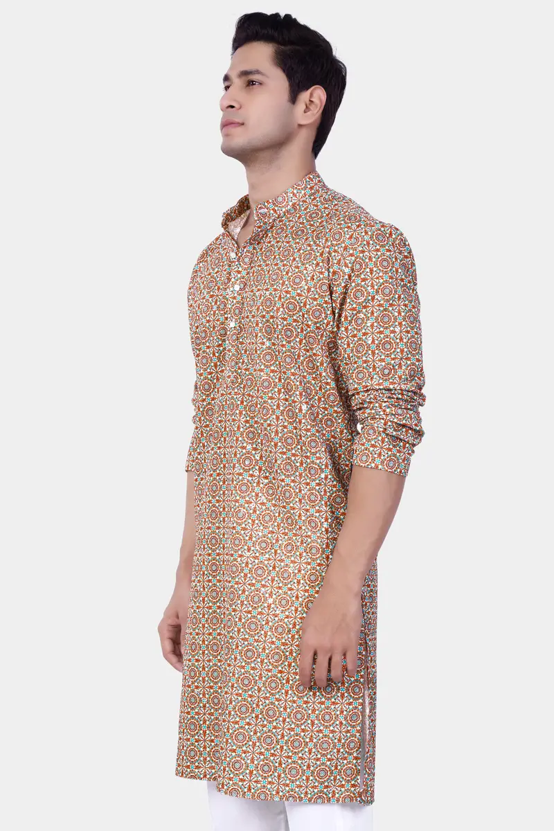 Caribbean Blue And Brilliant Rose Pink Designer Thread Embroidered Kurta Set 6