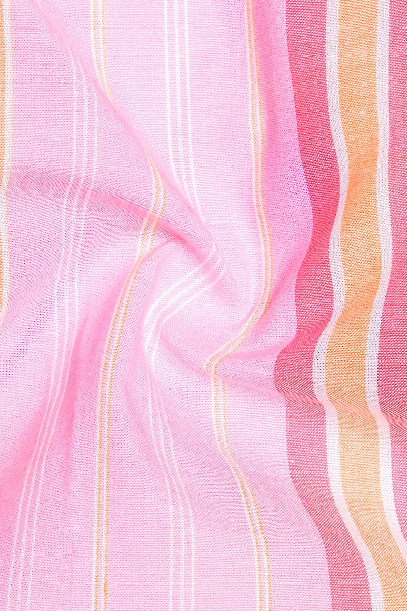 Carissma And Classic Pink Striped Premium Cotton Kurta Shirt 3