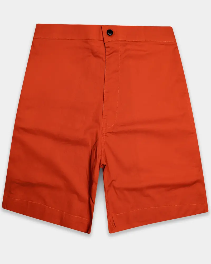 Carmelo-Jasper Orange Solid Premium Cotton Shorts 1