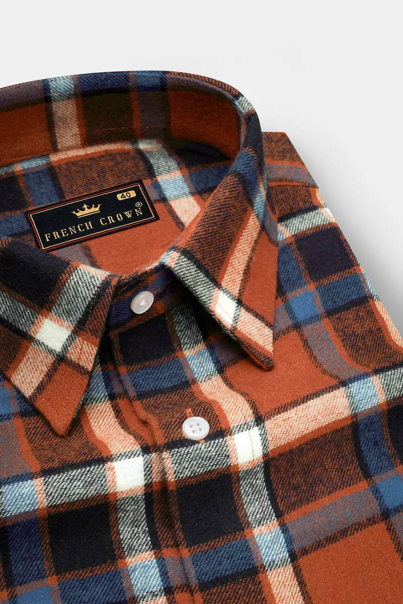 Carmine Red With Vulcan Black And White Plaid Flannel Designer Overshirt/Shacket 4