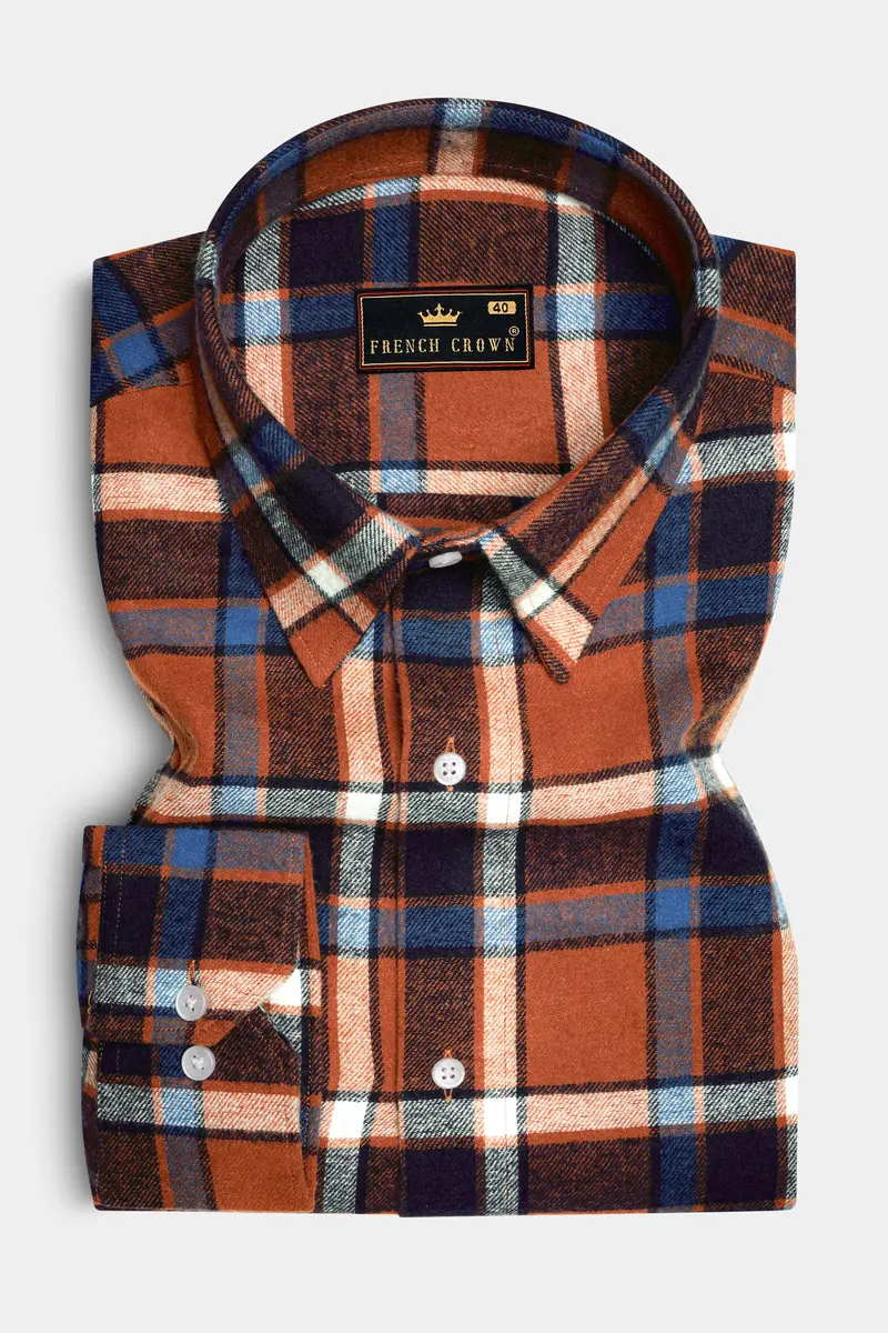 Carmine Red With Vulcan Black And White Plaid Flannel Designer Overshirt/Shacket 5