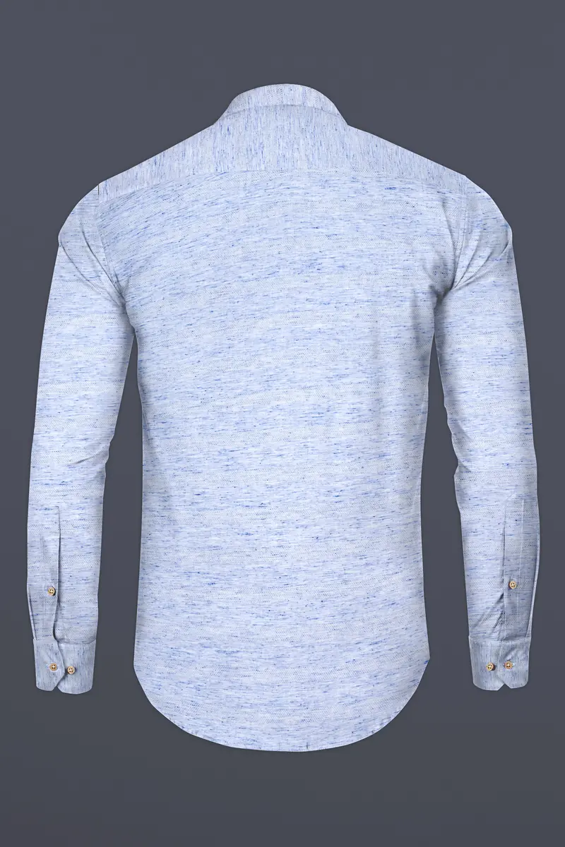 Carolina Blue Dobby Textured Premium Giza Cotton Designer Shirt 5