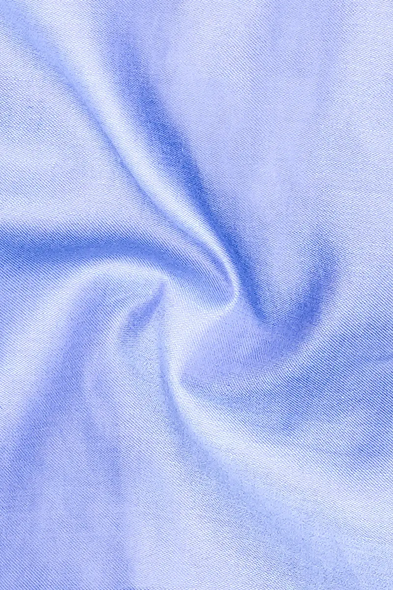 Carolina Blue Plain Solid Chambray Premium Cotton Shirt 3