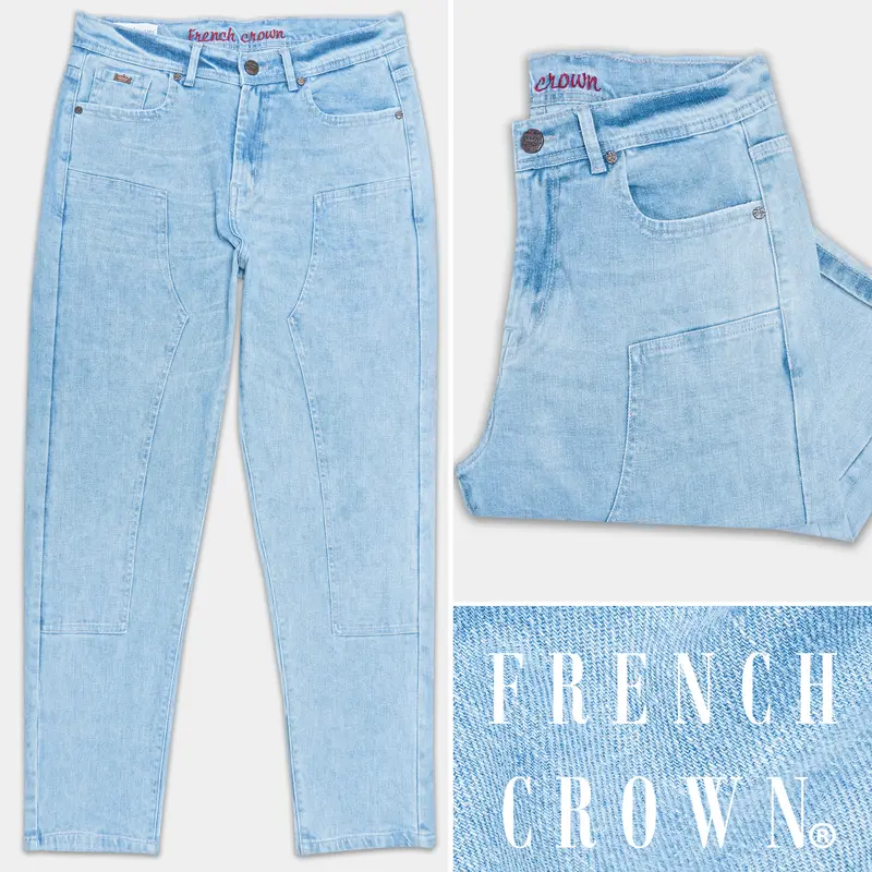 Carolina Blue Stone Wash Designer Denim 1