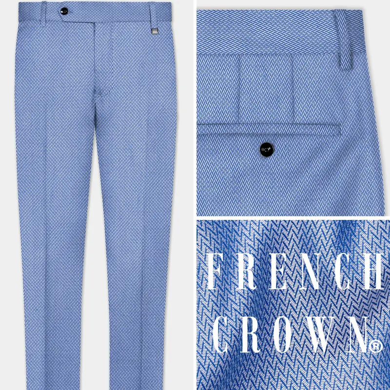 Carolina Blue Textured Pant 1