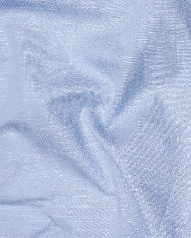 Carolina Sky Blue Chambray Textured Premium Cotton Shirt 2