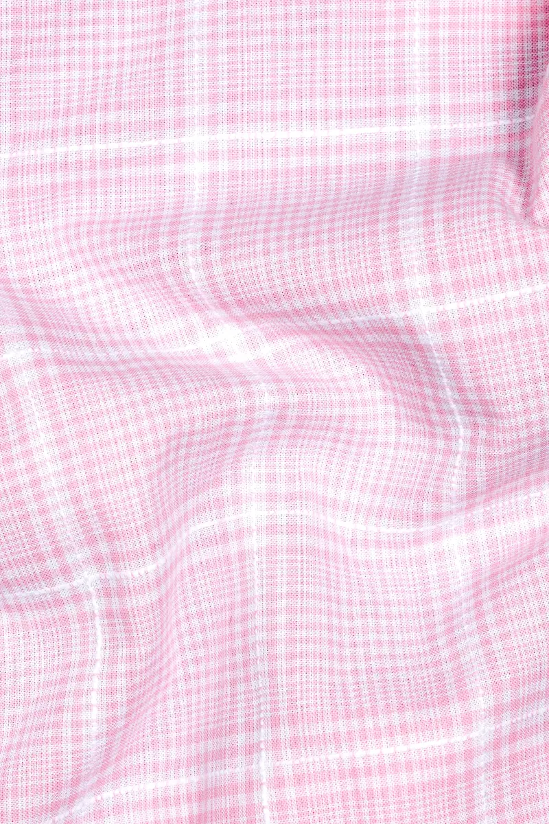 Carousel Pink Checkered Dobby Premium Giza Cotton Shirt 2